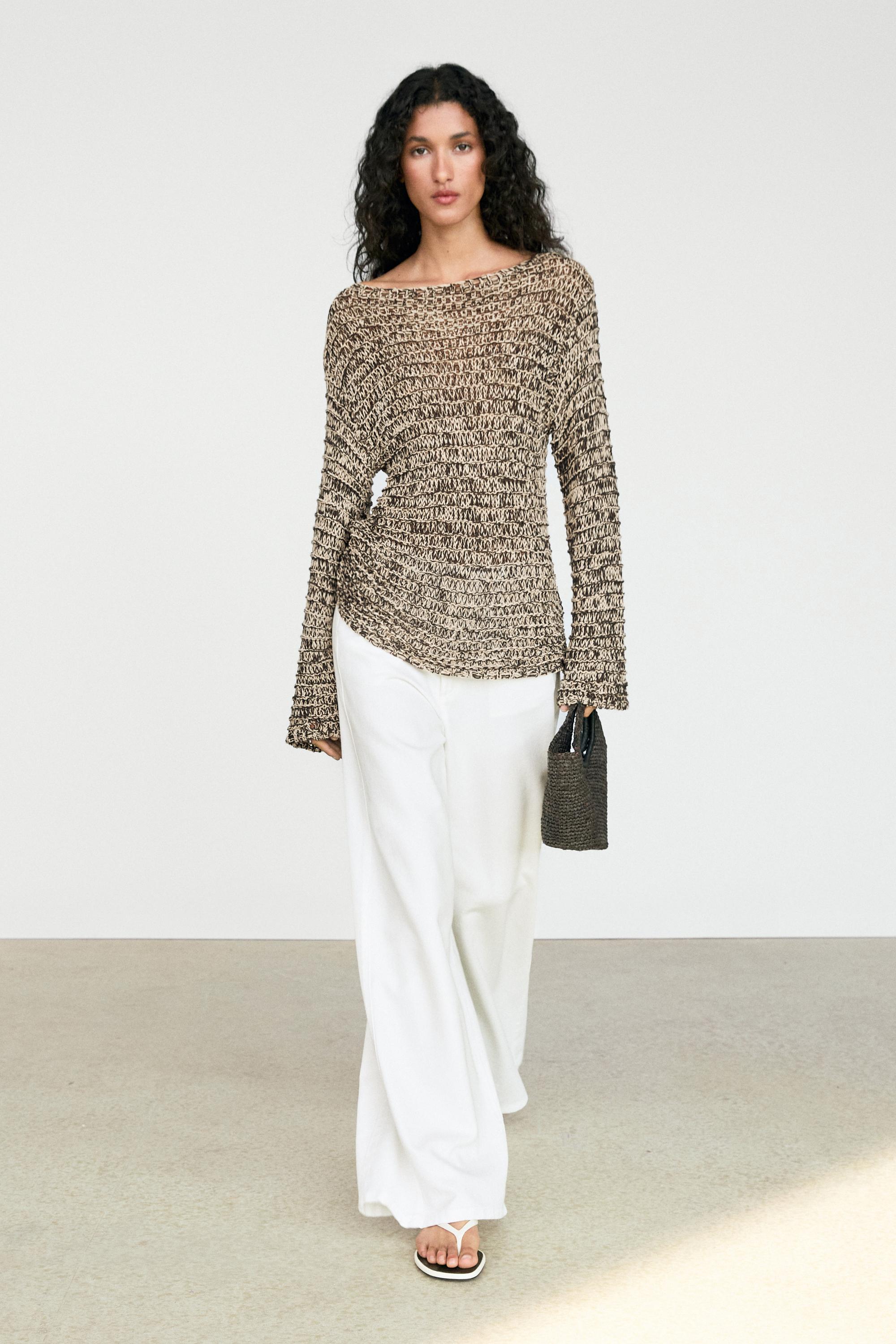 Pull en maille chinée total look